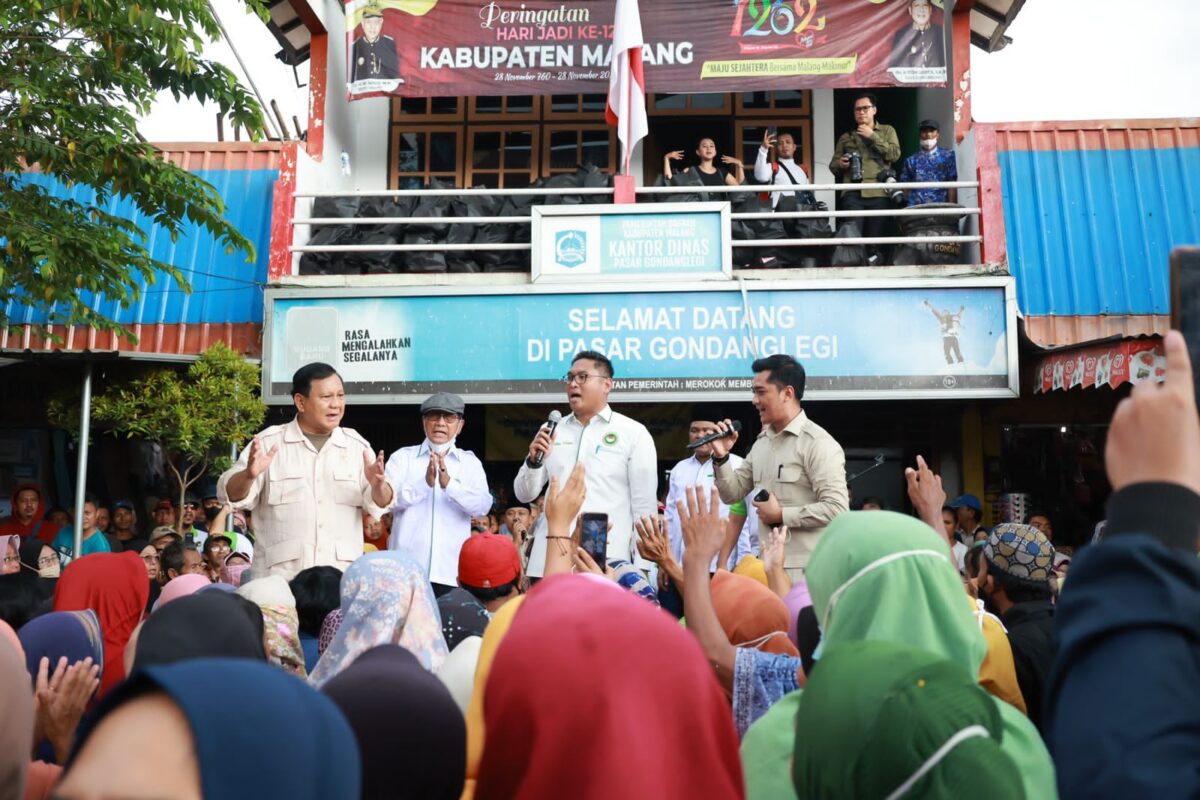 Sudaryono Dampingi Prabowo ke Pasar Gondanglegi, Minta Pemda Gairahkan Perekonomian Pasar Tradisional